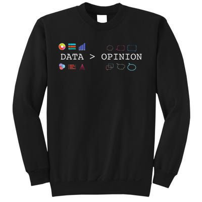 Data Science And Statistics Data Is Greater Than Opinion Sweatshirt