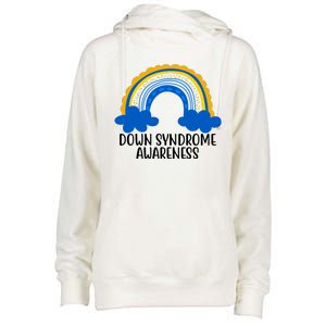 Down Syndrome Awareness Rainbow Womens Funnel Neck Pullover Hood