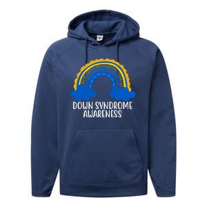 Down Syndrome Awareness Rainbow Performance Fleece Hoodie