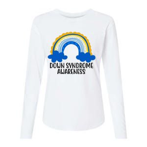 Down Syndrome Awareness Rainbow Womens Cotton Relaxed Long Sleeve T-Shirt