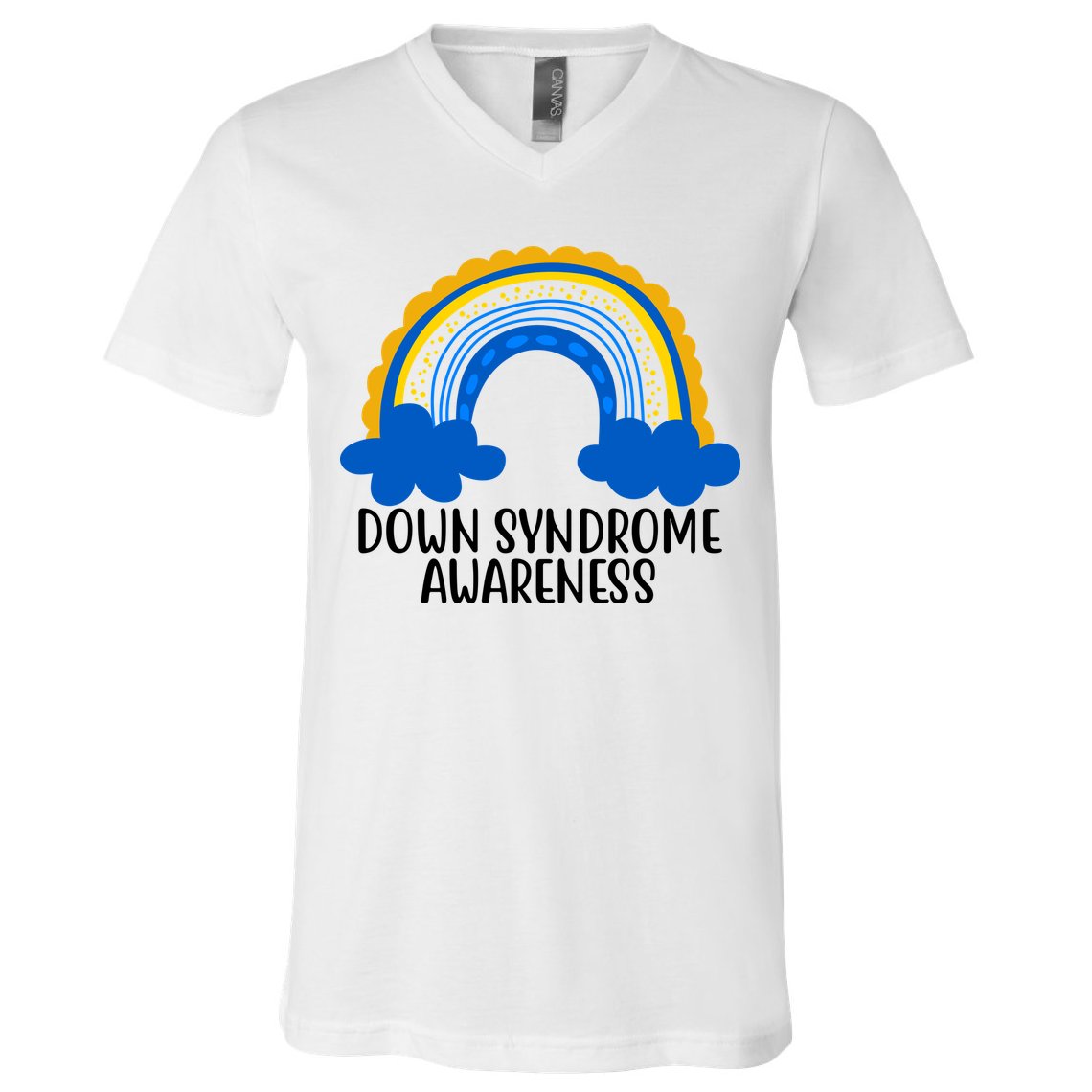 Down Syndrome Awareness Rainbow V-Neck T-Shirt