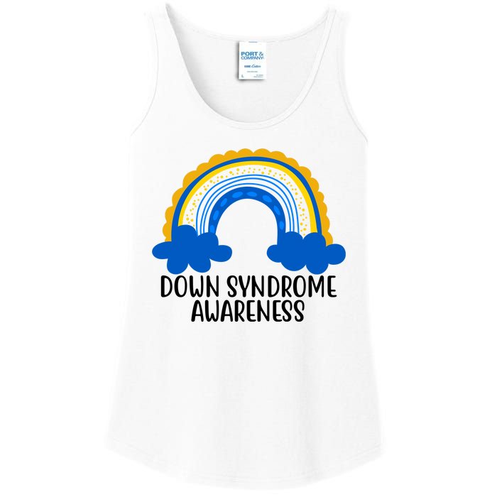 Down Syndrome Awareness Rainbow Ladies Essential Tank