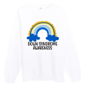 Down Syndrome Awareness Rainbow Premium Crewneck Sweatshirt