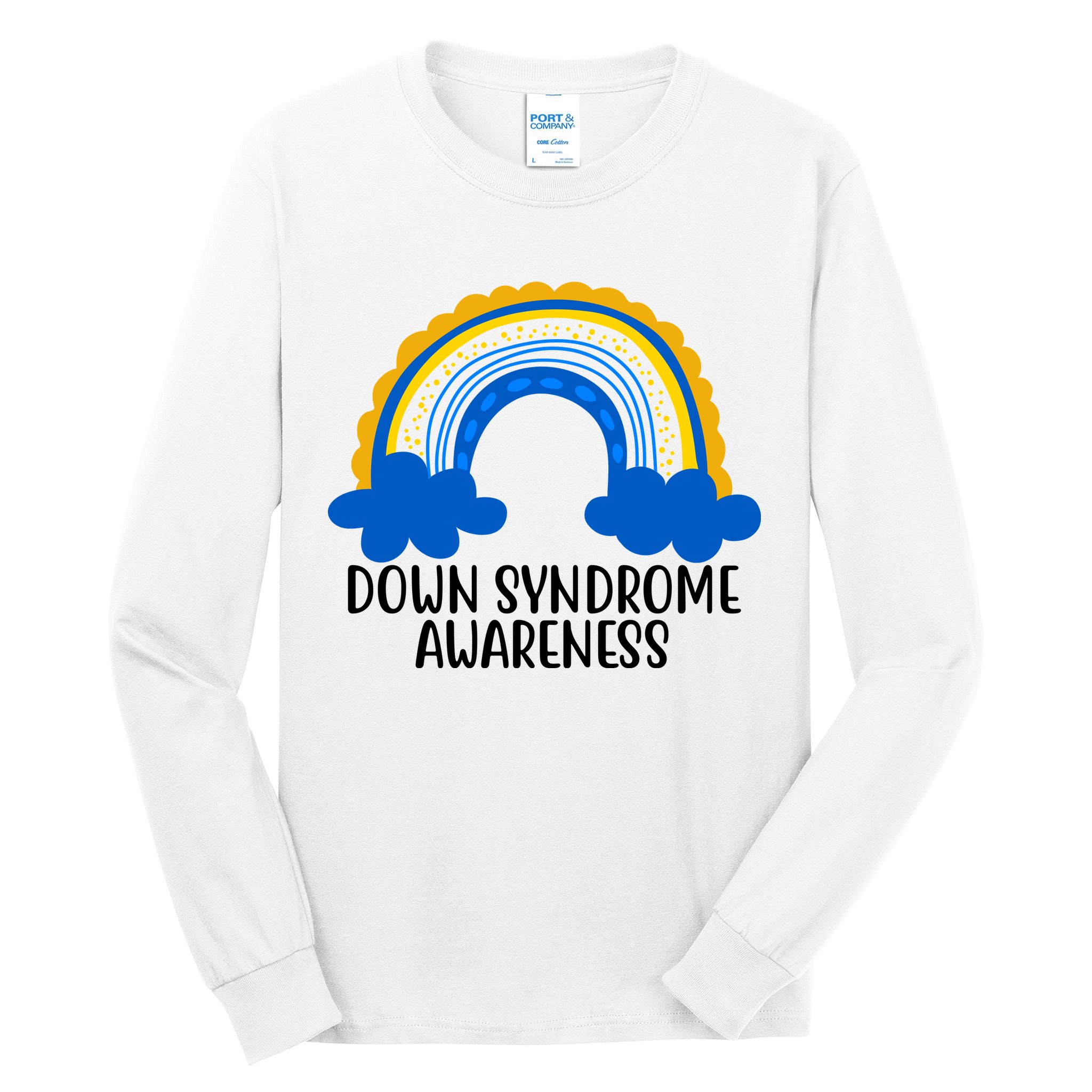 Down Syndrome Awareness Rainbow Tall Long Sleeve T-Shirt