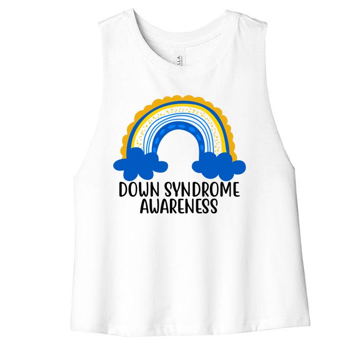 Down Syndrome Awareness Rainbow Women's Racerback Cropped Tank