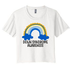 Down Syndrome Awareness Rainbow Women's Crop Top Tee