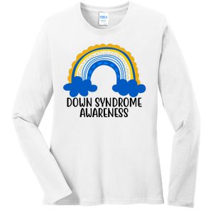 Down Syndrome Awareness Rainbow Ladies Long Sleeve Shirt