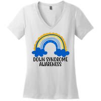 Down Syndrome Awareness Rainbow Women's V-Neck T-Shirt