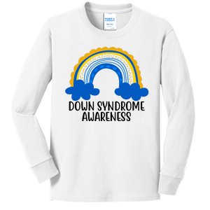 Down Syndrome Awareness Rainbow Kids Long Sleeve Shirt