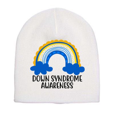 Down Syndrome Awareness Rainbow Short Acrylic Beanie