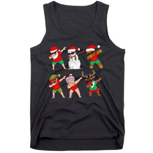 Dabbing Santa And Friends Christmas In July Xmas Tank Top