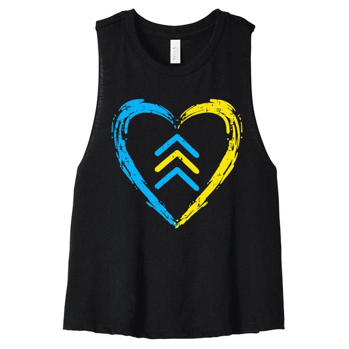 Down Syndrome Awareness Arrows Trisomy 21 T21 Women's Racerback Cropped Tank