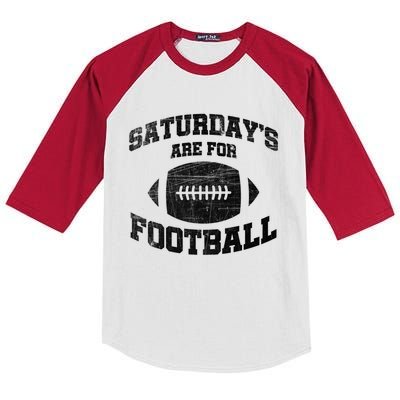 Distressed Saturdays Are For Football College Football Fan Gift Kids Colorblock Raglan Jersey