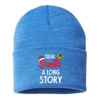 Dear Santa A Long Story Funny Gift Sustainable Knit Beanie