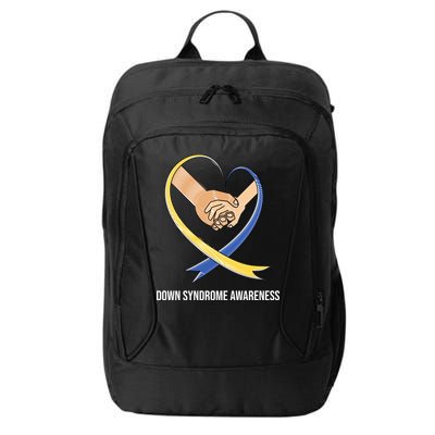 Down Syndrome Awareness Support Heart Ribbon City Backpack