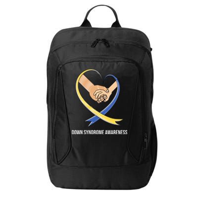 Down Syndrome Awareness Support Heart Ribbon City Backpack