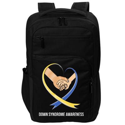 Down Syndrome Awareness Support Heart Ribbon Impact Tech Backpack