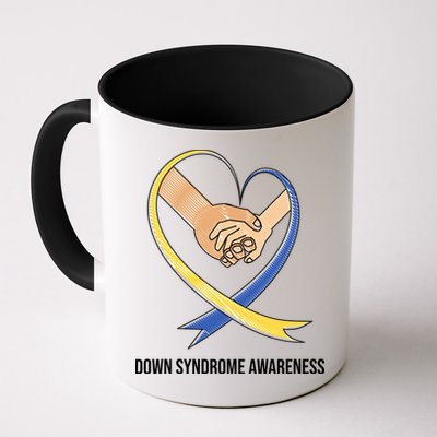 Down Syndrome Awareness Support Heart Ribbon Mug