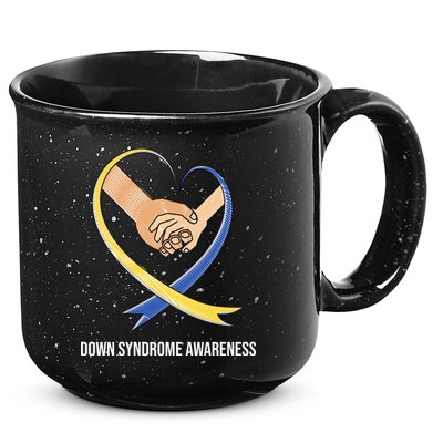 Down Syndrome Awareness Support Heart Ribbon 15oz Campfire Ceramic Mug
