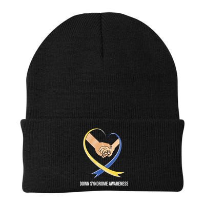 Down Syndrome Awareness Support Heart Ribbon Beanie