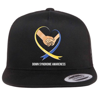 Down Syndrome Awareness Support Heart Ribbon Flatbill Hat
