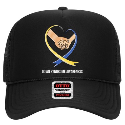 Down Syndrome Awareness Support Heart Ribbon Trucker Hat
