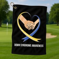 Down Syndrome Awareness Support Heart Ribbon Golf Towel