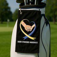 Down Syndrome Awareness Support Heart Ribbon Golf Towel