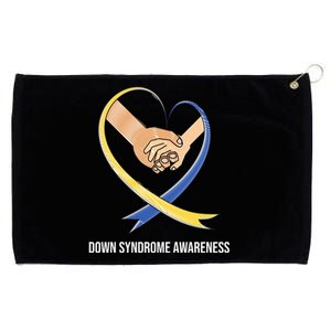 Down Syndrome Awareness Support Heart Ribbon Grommeted Golf Towel