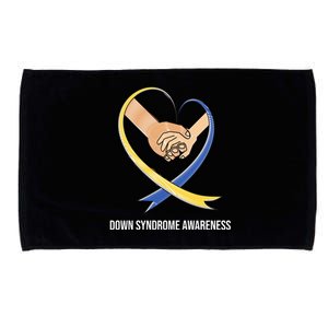 Down Syndrome Awareness Support Heart Ribbon Microfiber Hand Towel