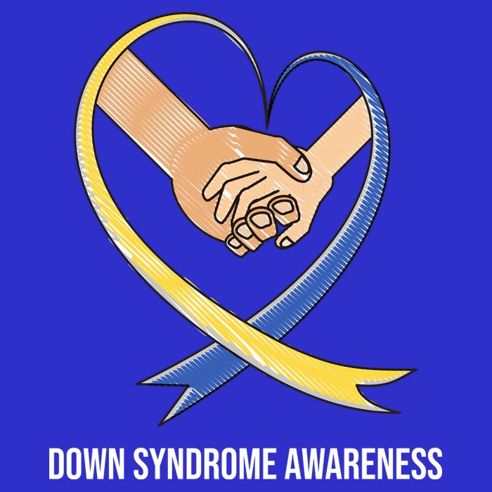 Down Syndrome Awareness Support Heart Ribbon Apron