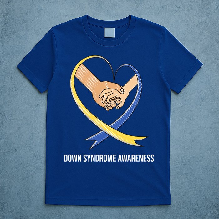 Down Syndrome Awareness Support Heart Ribbon T-Shirt
