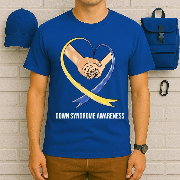 Down Syndrome Awareness Support Heart Ribbon T-Shirt