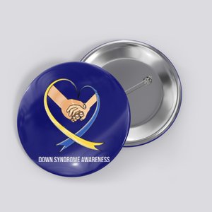 Down Syndrome Awareness Support Heart Ribbon Button