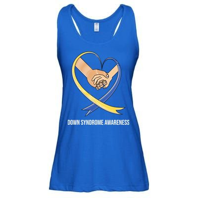 Down Syndrome Awareness Support Heart Ribbon Ladies Essential Flowy Tank