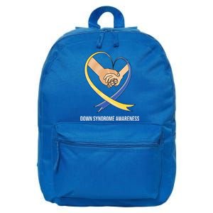 Down Syndrome Awareness Support Heart Ribbon 16 in Basic Backpack