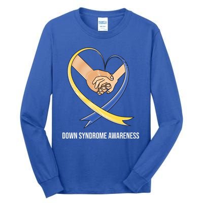 Down Syndrome Awareness Support Heart Ribbon Tall Long Sleeve T-Shirt