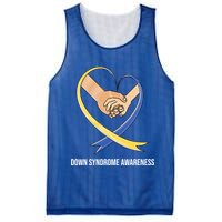 Down Syndrome Awareness Support Heart Ribbon Mesh Reversible Basketball Jersey Tank