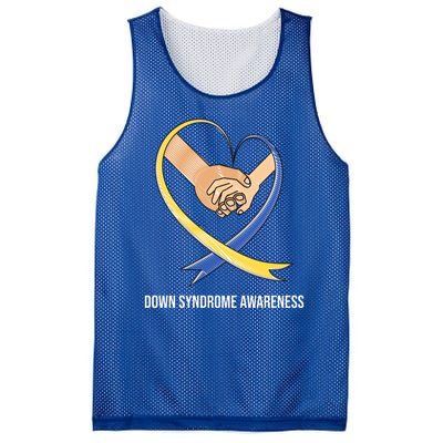 Down Syndrome Awareness Support Heart Ribbon Mesh Reversible Basketball Jersey Tank