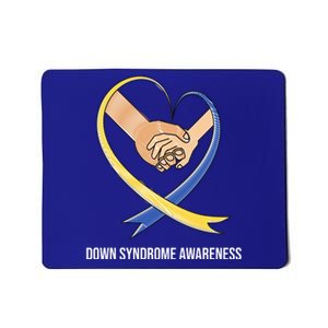 Down Syndrome Awareness Support Heart Ribbon Mousepad