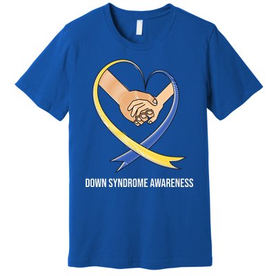 Down Syndrome Awareness Support Heart Ribbon Premium T-Shirt