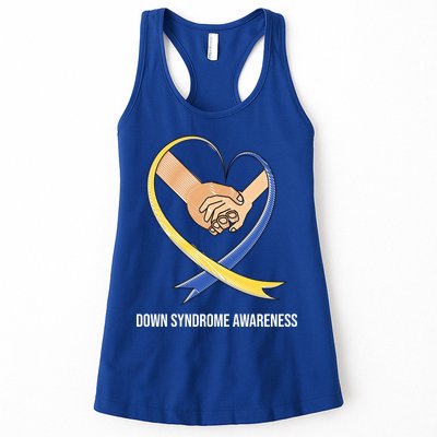 Down Syndrome Awareness Support Heart Ribbon Womens Tank Top