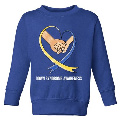 Down Syndrome Awareness Support Heart Ribbon Toddler Sweatshirt