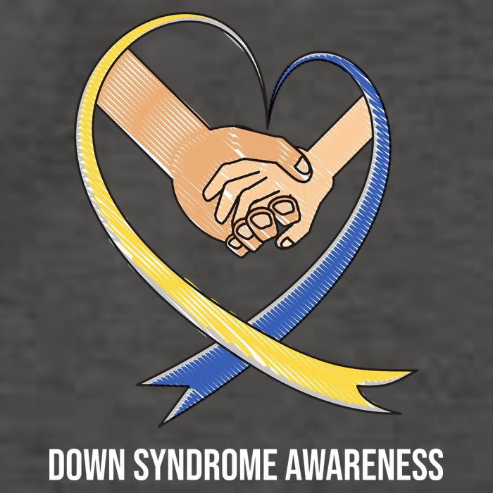 Down Syndrome Awareness Support Heart Ribbon Vector Backpack
