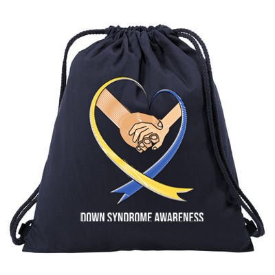 Down Syndrome Awareness Support Heart Ribbon Drawstring Bag