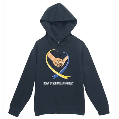 Down Syndrome Awareness Support Heart Ribbon Urban Pullover Hoodie