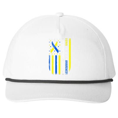 Down Syndrome Awarenessblue Ribbon Snapback Five-Panel Rope Hat