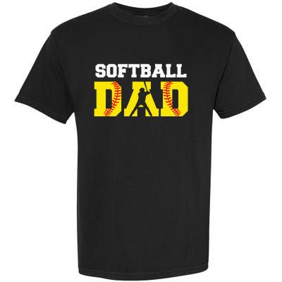 Dad Softball Apparel Yellow Softball Dad Garment-Dyed Heavyweight T-Shirt