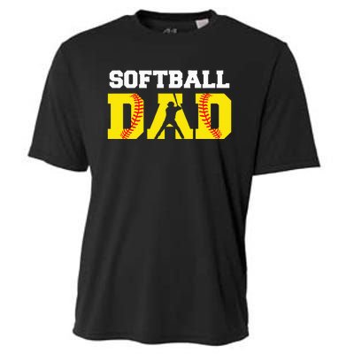 Dad Softball Apparel Yellow Softball Dad Cooling Performance Crew T-Shirt