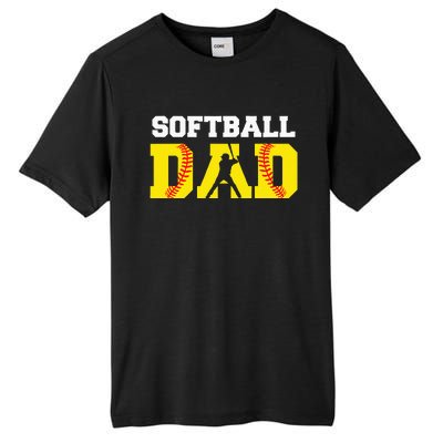 Dad Softball Apparel Yellow Softball Dad Tall Fusion ChromaSoft Performance T-Shirt